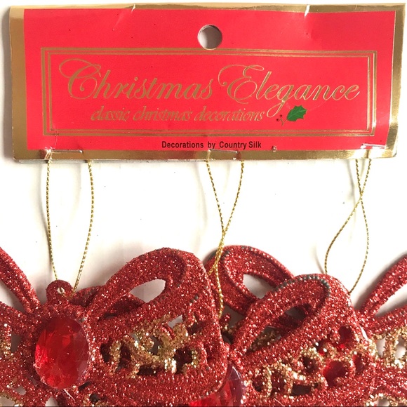 3 Christmas Bow Tree Ornaments Christmas Decoration - NWT Gift 🎁 - Picture 4 of 5